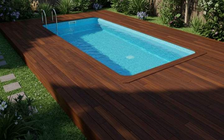 Mini-piscine avec un pourtour en bois Saint-Bonnet-de-Mure